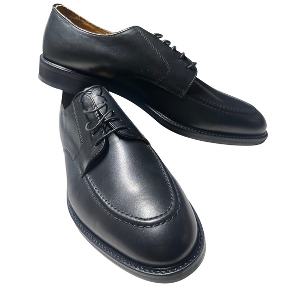 Ralph Lauren Baleric Derby Shoes Mens 13 D Black Calf Leather Made in Italy NEW - Picture 5 of 8